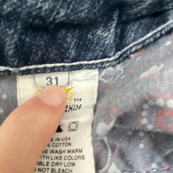 Antik Denim Bootcut Jeans Floral Embroidered Lace Pockets Womens 31 Made USA - Picture 11 of 13